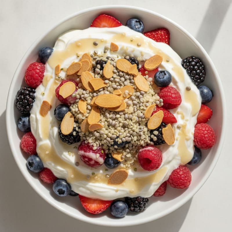 Creamy Greek Yogurt Protein Parfait with Mixed Berries