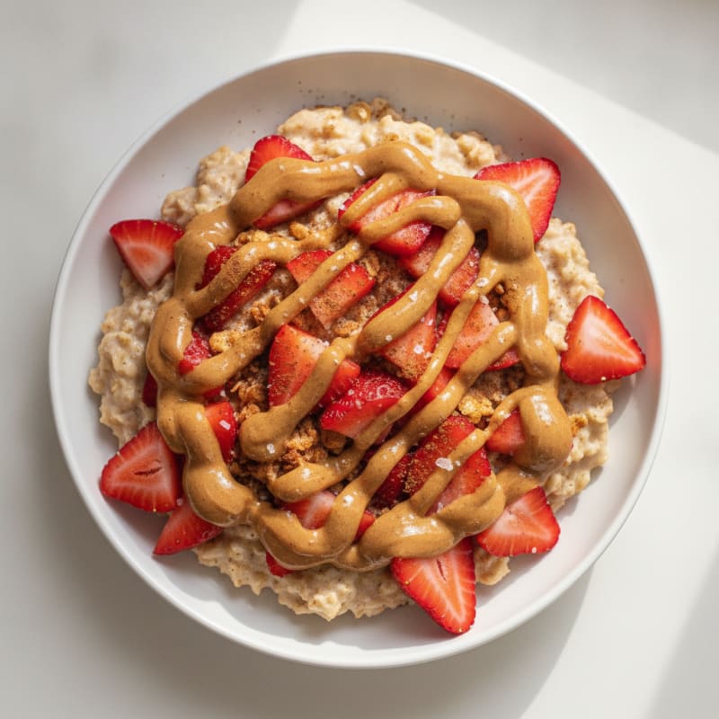 Strawberry Peanut Butter Protein Oats