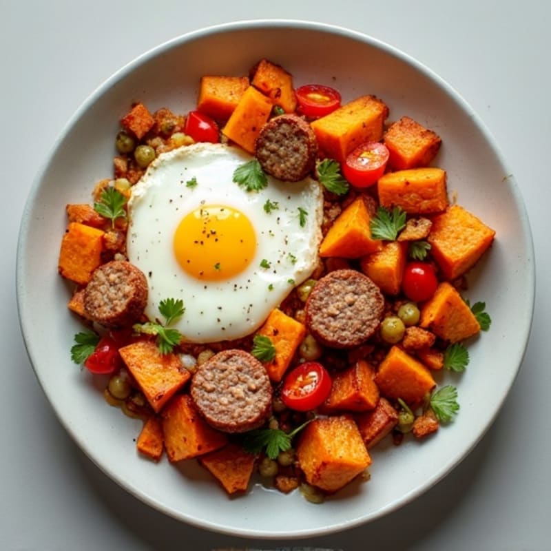 Crispy Sheet Pan Sweet Potato Hash with Eggs