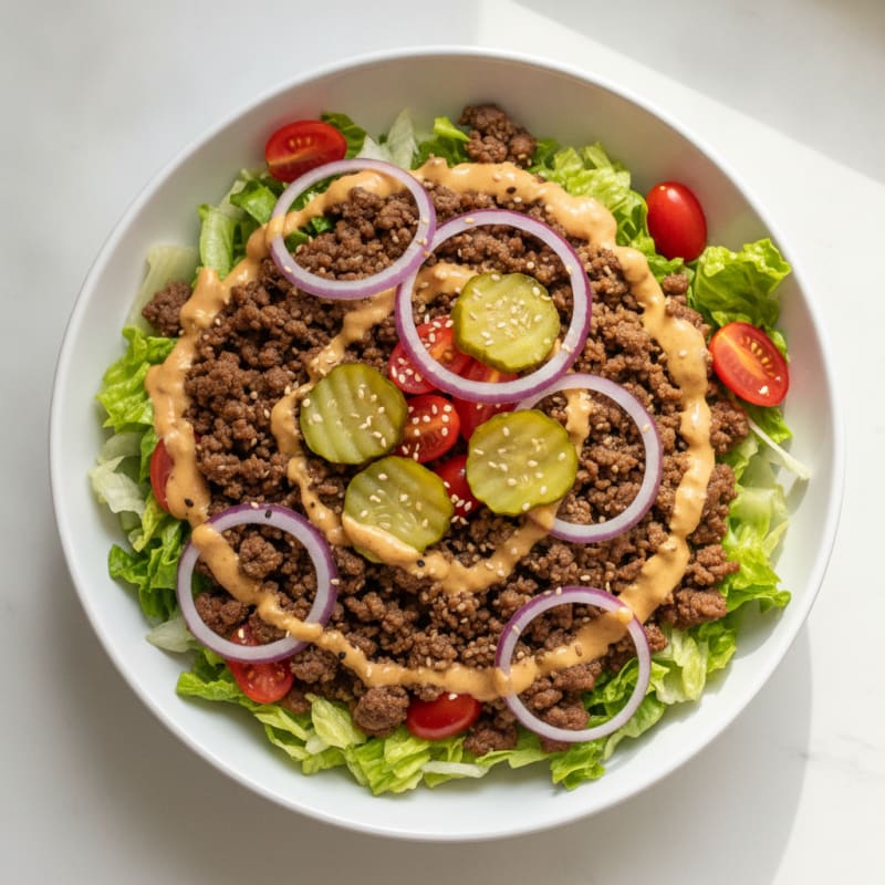 Big Mac Inspired Burger Bowl