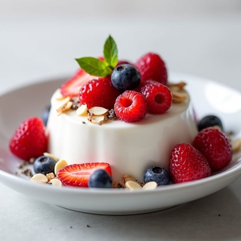 Silky Greek Yogurt Protein Mousse with Mixed Berries