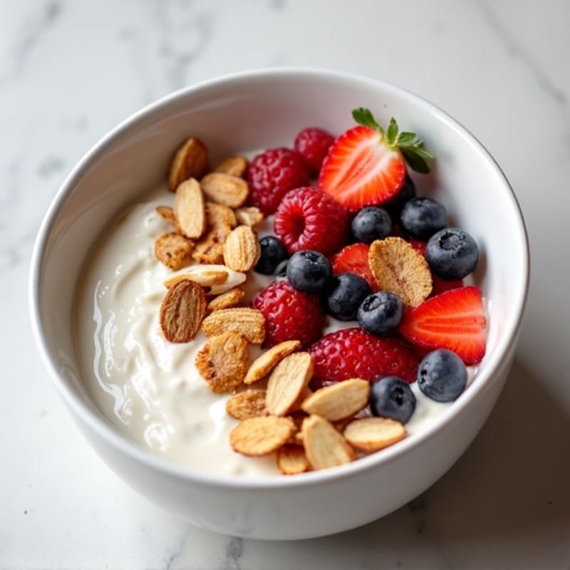 Greek Yogurt Protein Bowl with Mixed Berries and Toasted Almonds