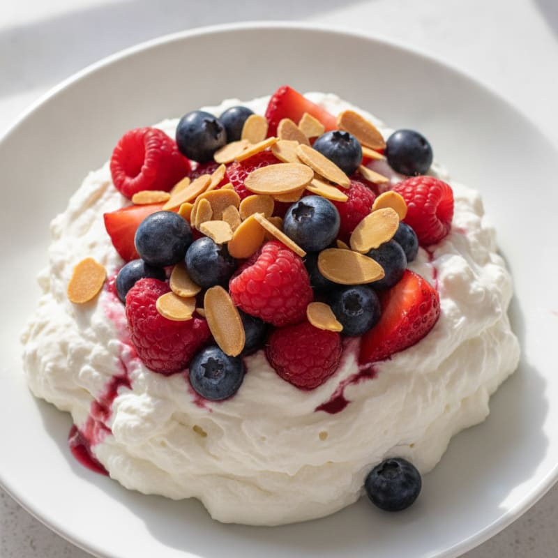 Greek Yogurt Protein Mousse with Mixed Berries