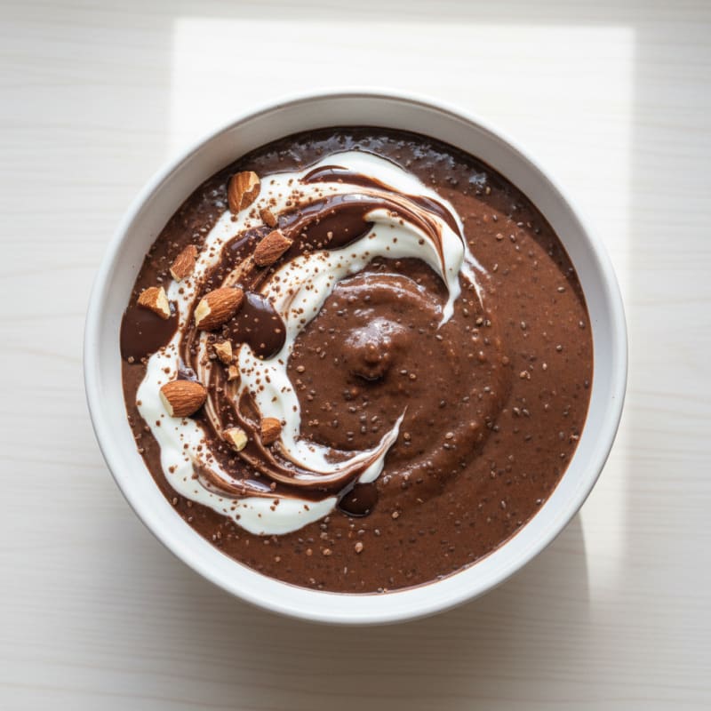 Silky Chocolate Protein Pudding with Chia Seeds