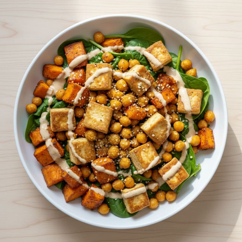 Roasted Sweet Potato and Chickpea Buddha Bowl