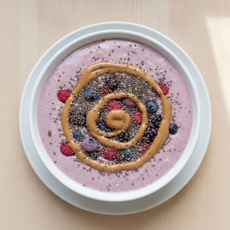 Silky Tofu Berry Protein Smoothie Bowl