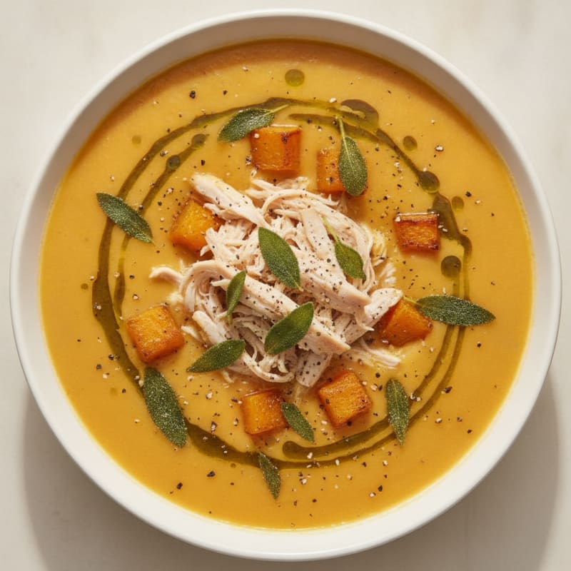 Roasted Butternut Squash Soup with Sage