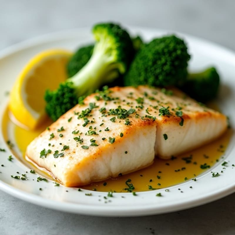 Lemon Herb Baked Cod with Crispy Roasted Broccoli