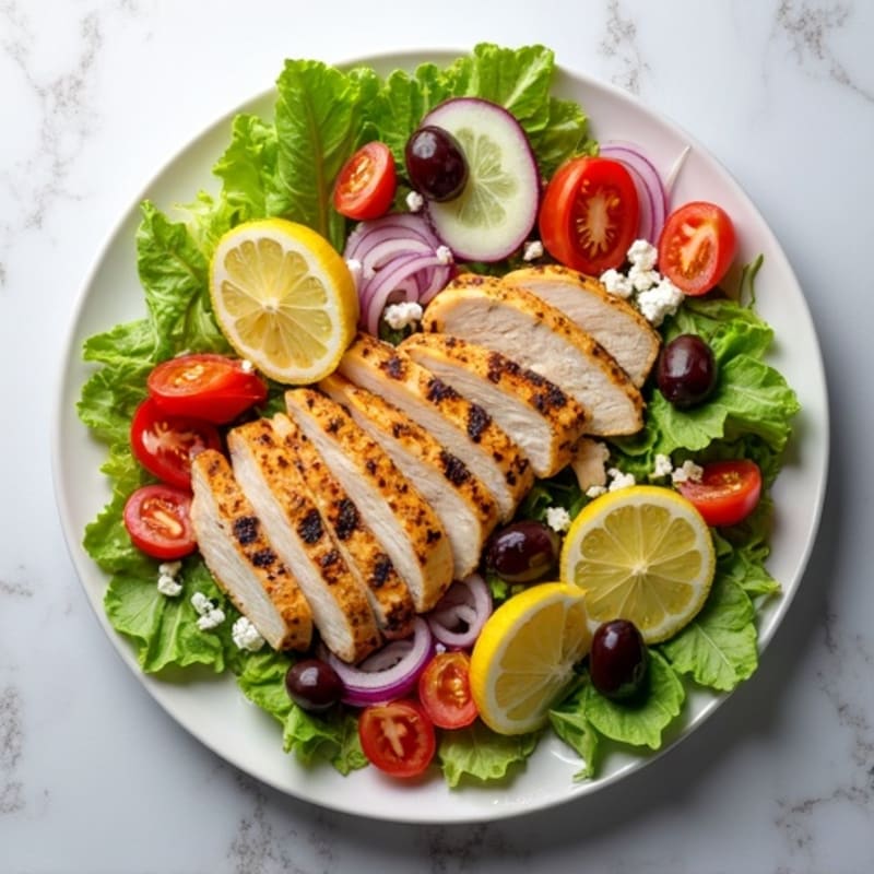 Fresh Mediterranean Chopped Salad with Grilled Chicken