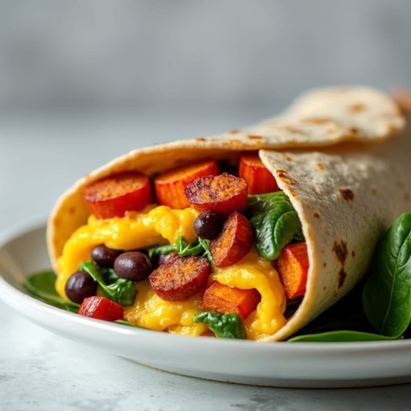 Protein-Packed Sweet Potato Black Bean Breakfast Burrito