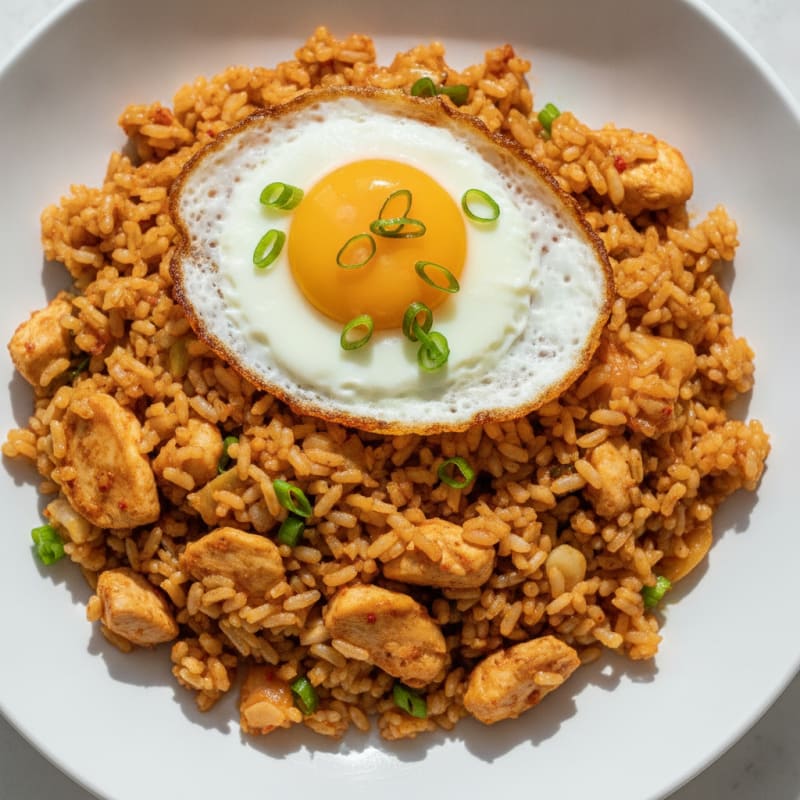 Kimchi Fried Rice with Fried Egg
