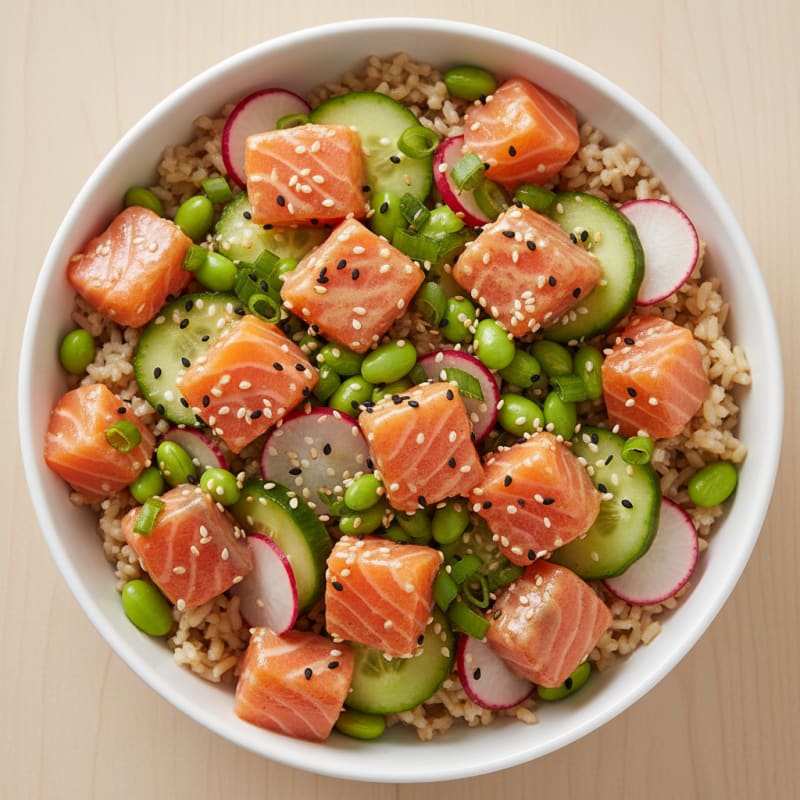 Zesty Salmon Poke Rice Bowl