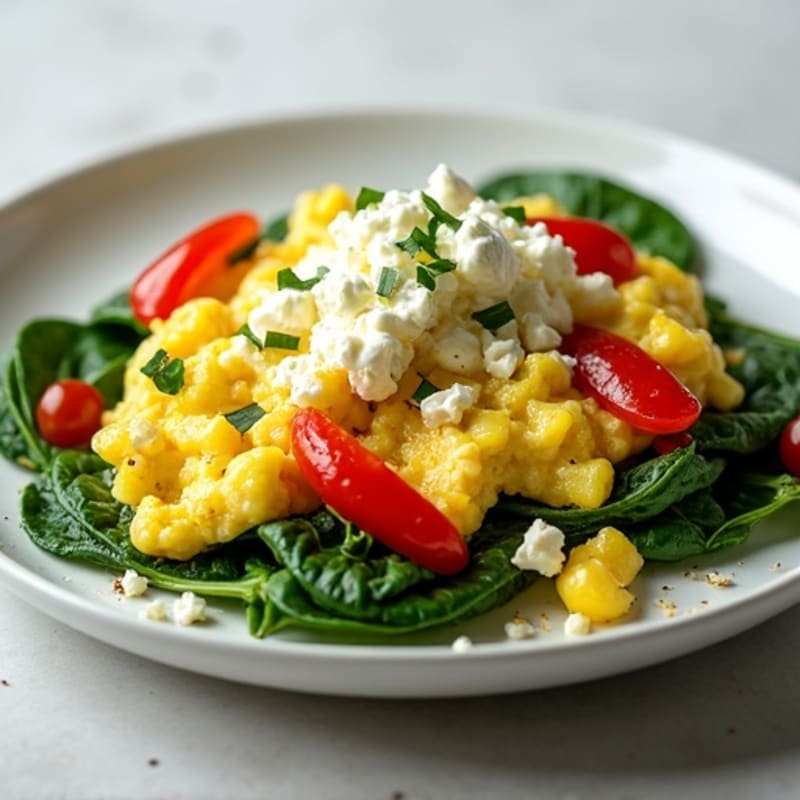 Protein-Packed Spinach and Feta Egg White Scramble