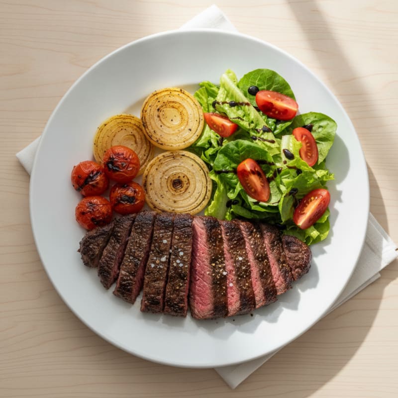 Broiled Skirt Steak with Grilled Vegetables