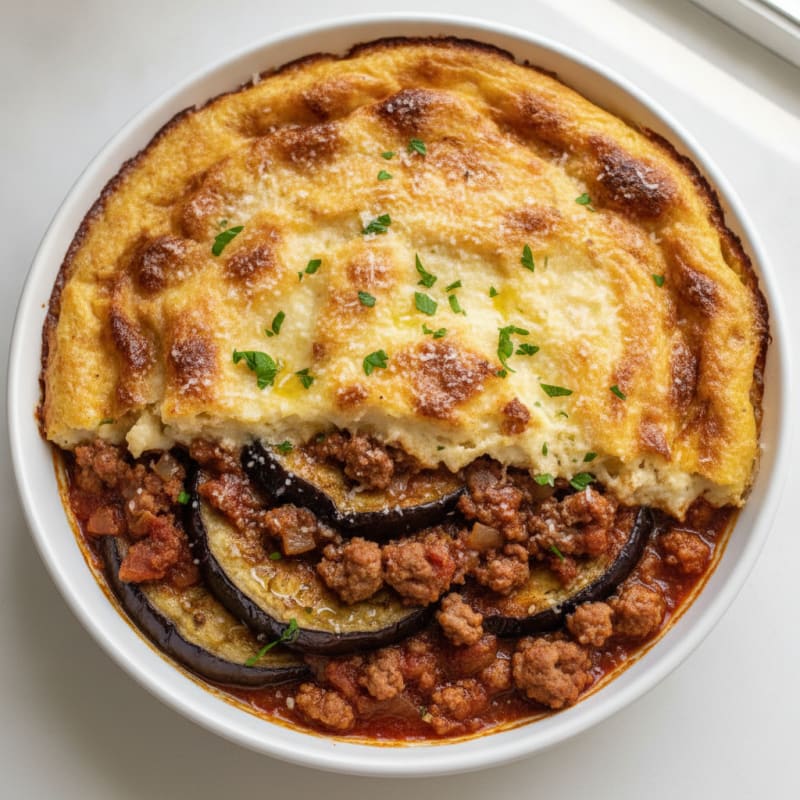 Lamb and Eggplant Moussaka Bake