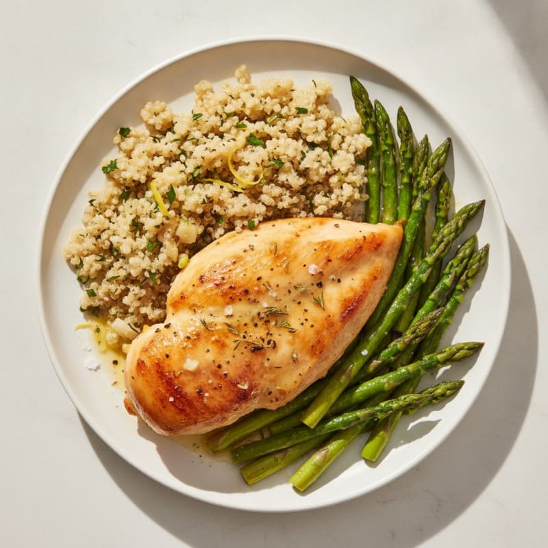 Lemon-Herb Roasted Chicken with Asparagus