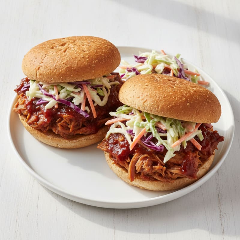 BBQ Pulled Pork Sandwiches with Coleslaw