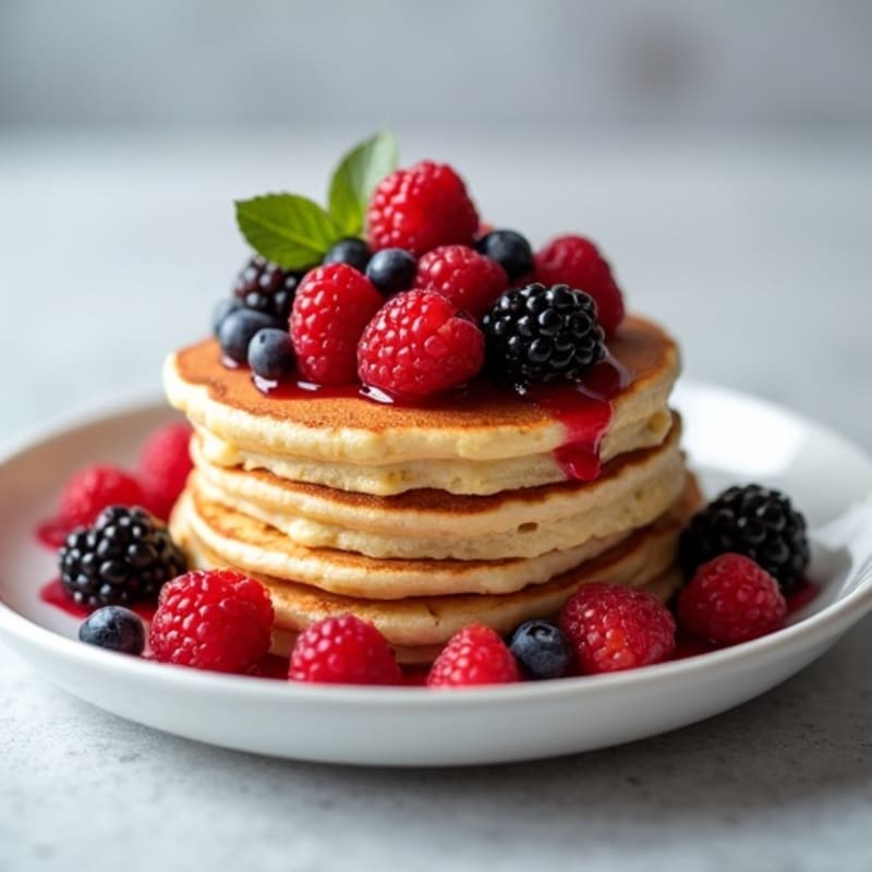 Protein-Rich Cottage Cheese Pancakes with Berry Compote