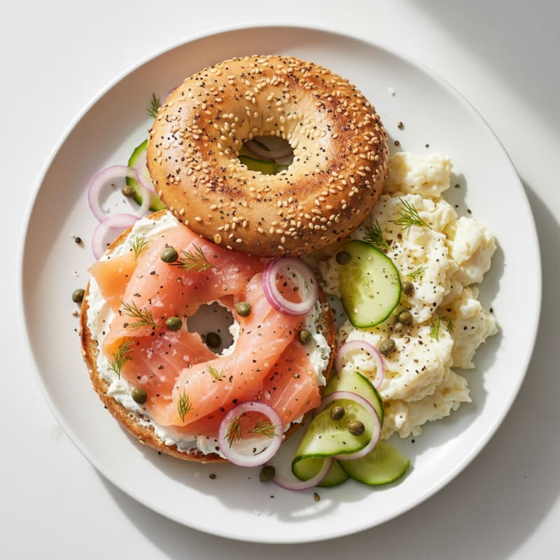 Smoked Salmon Everything Bagel