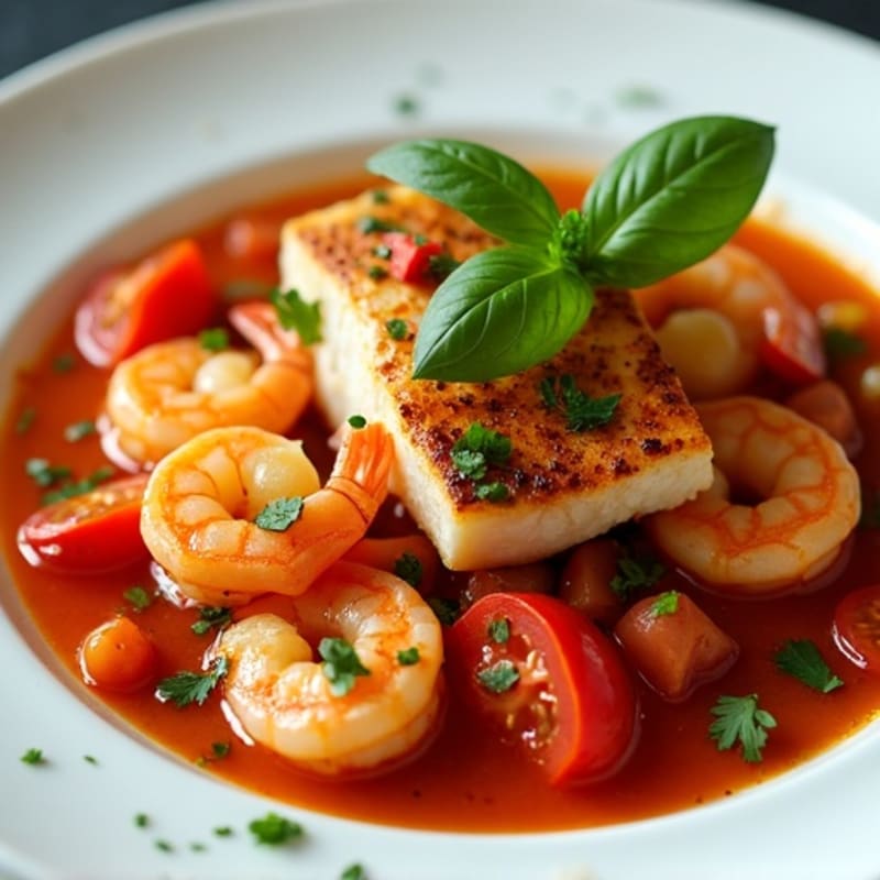Garlic-Tomato Seafood Stew with Fresh Herbs