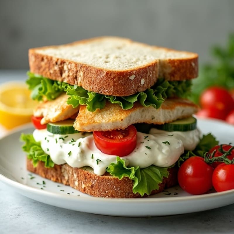Herb-Roasted Chicken and Greek Yogurt Salad Sandwich