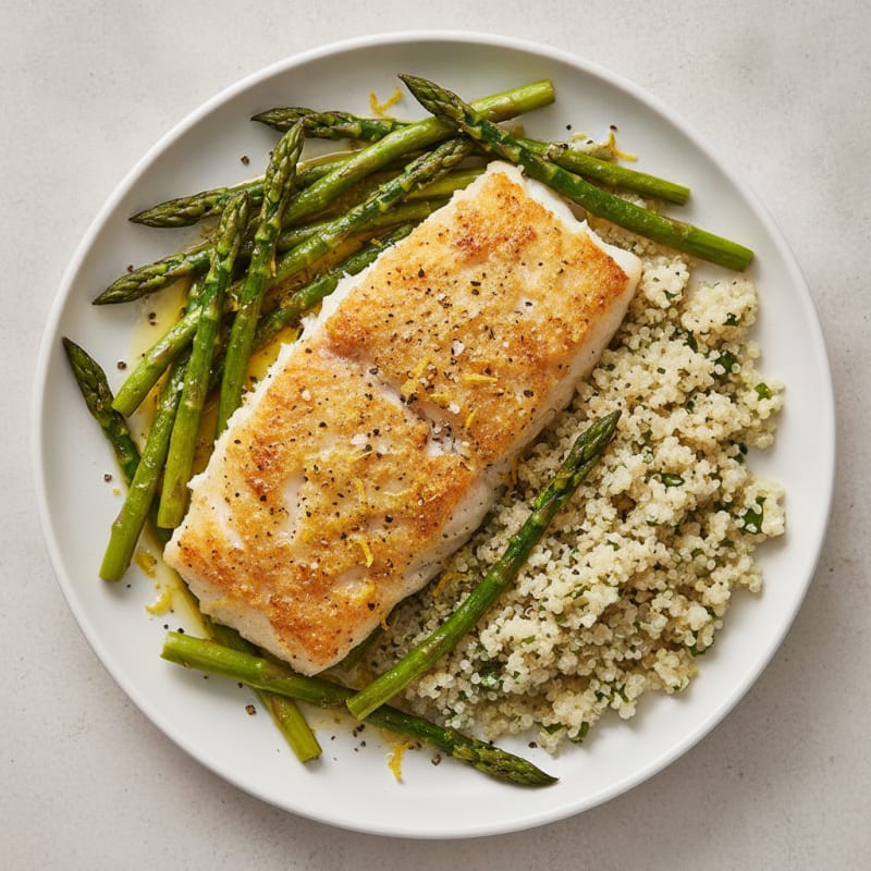 Lemon Herb Baked Cod with Asparagus