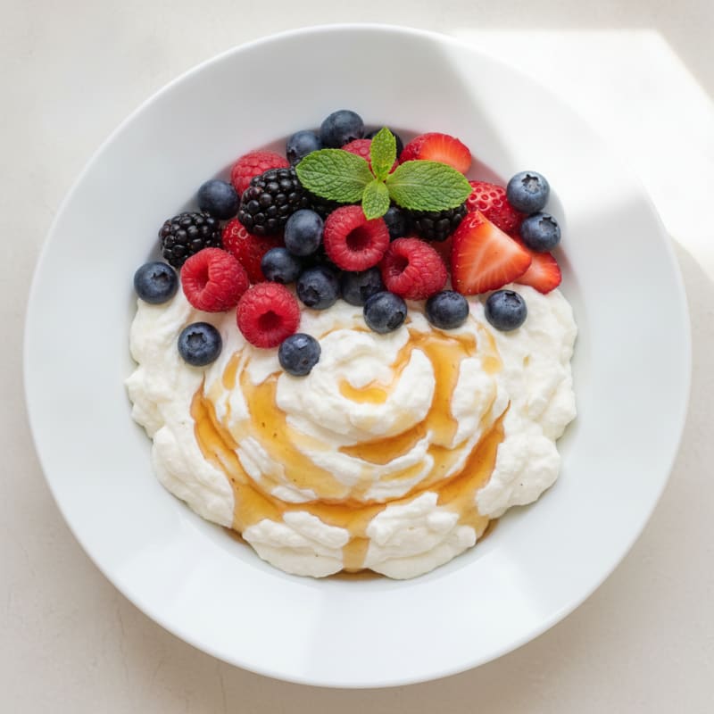 Cottage Cheese Protein Mousse with Mixed Berries