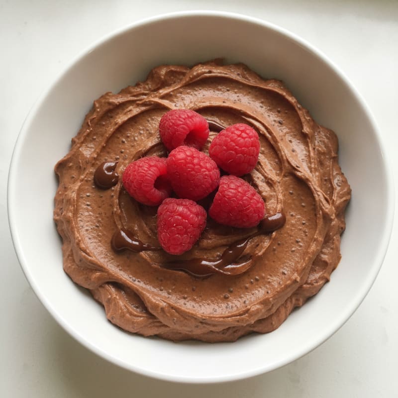 Silky Chocolate Protein Pudding with Chia Seeds