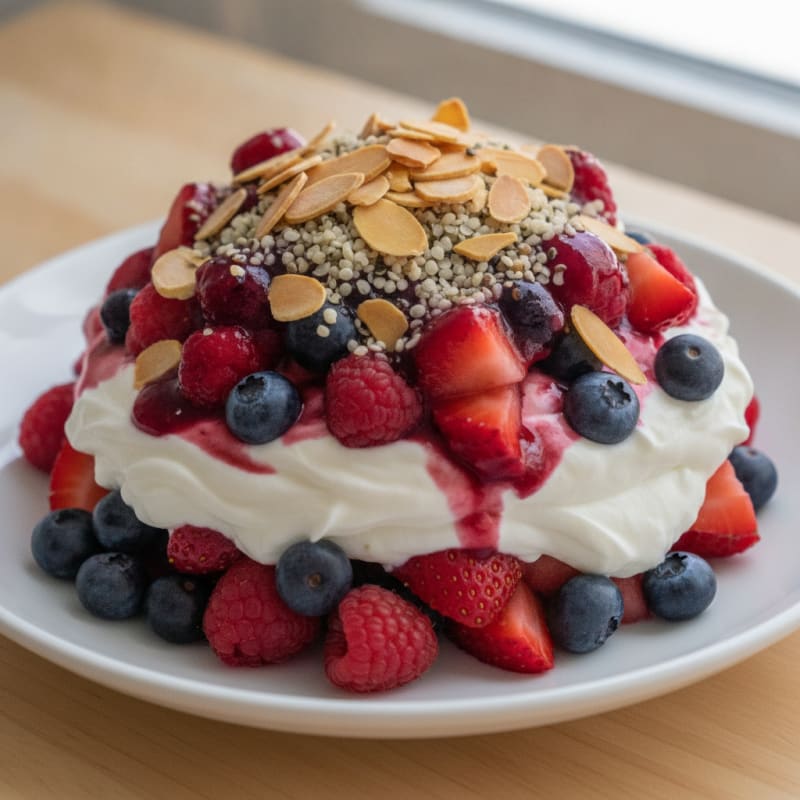 Greek Yogurt Protein Parfait with Mixed Berries