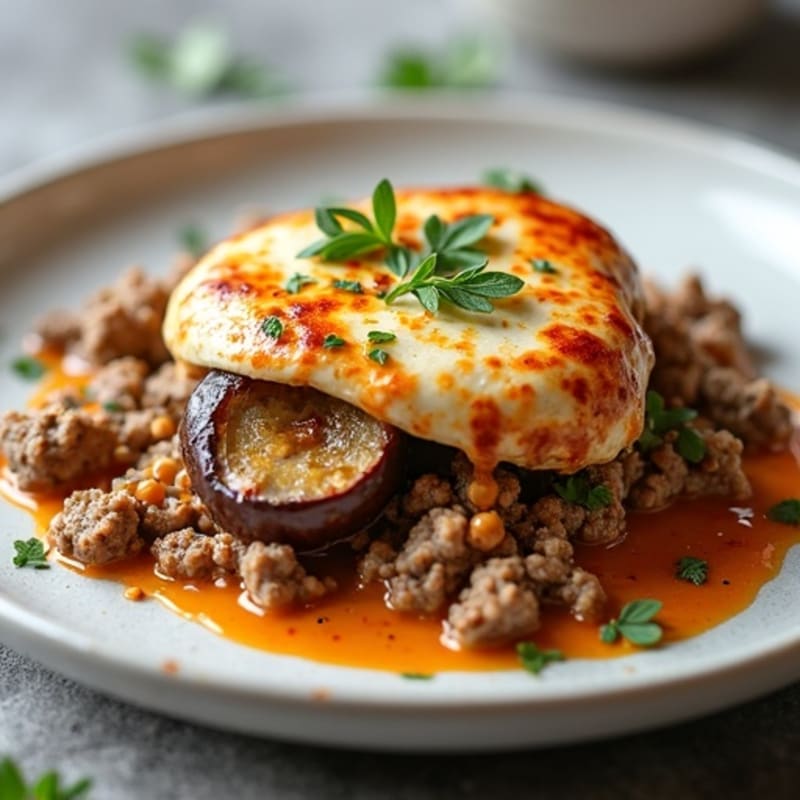 Creamy Spiced Lamb and Eggplant Bake