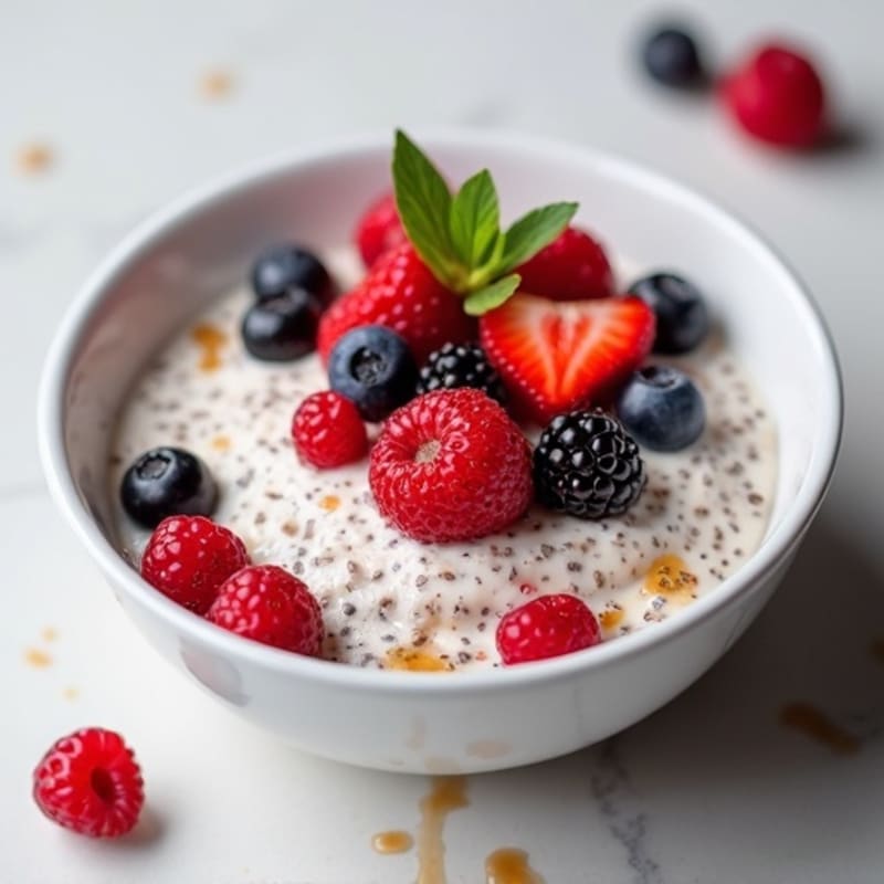 Fresh Berry Chia Pudding with Maple