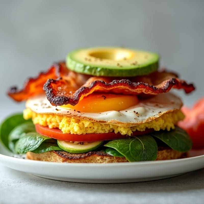 Crispy Turkey Bacon and Avocado Stack