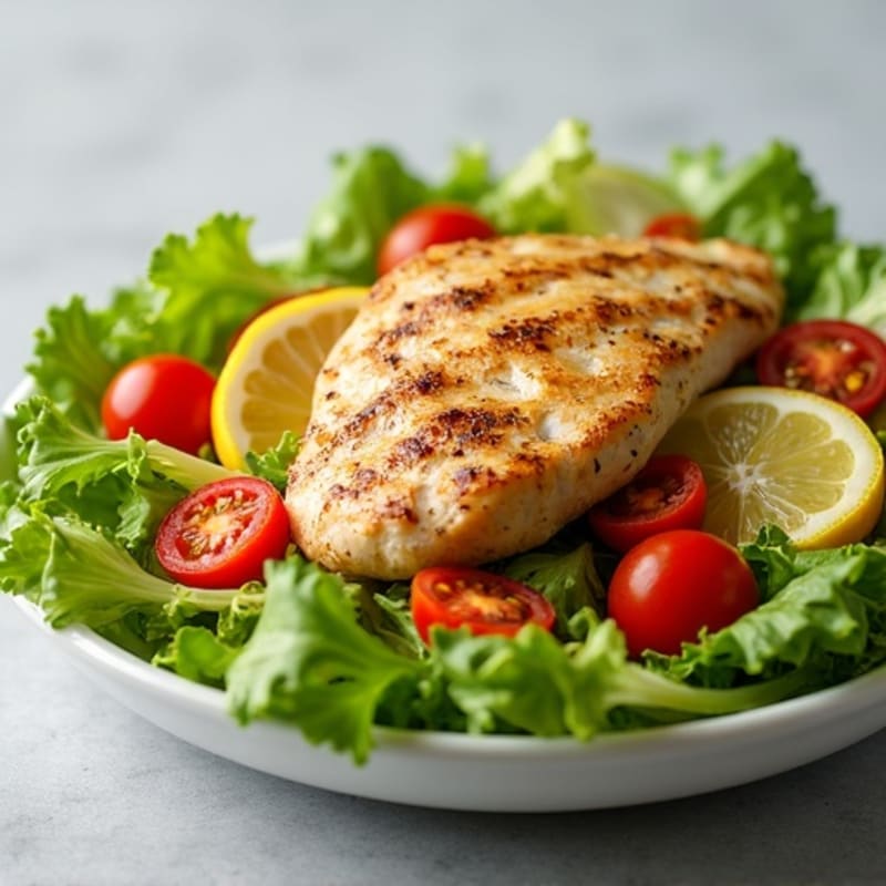Grilled Chicken Breast with Crisp Romaine and Lemon Vinaigrette