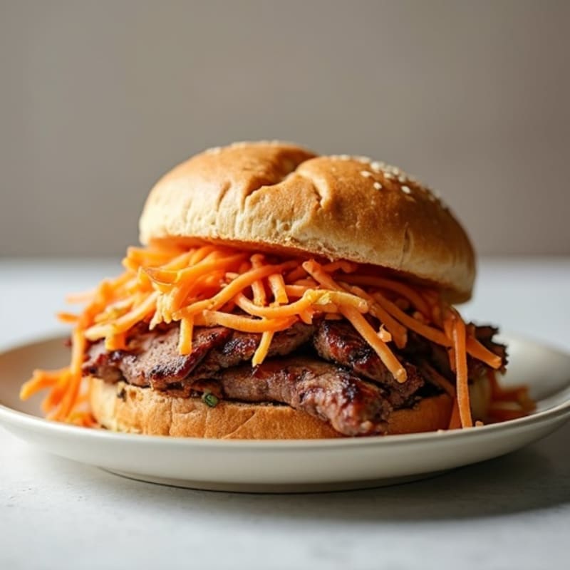 Lean Smoky Brisket Sandwich with Fresh Slaw