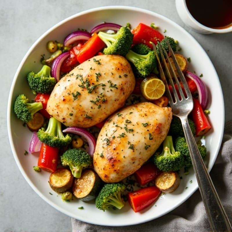 Sheet Pan Lemon Herb Chicken with Crispy Roasted Vegetables