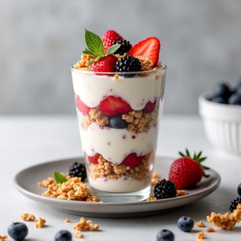 Creamy Greek Yogurt Protein Parfait with Mixed Berries