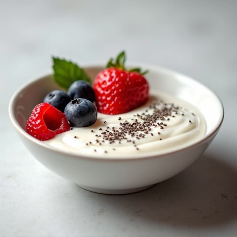 Silky Vanilla Protein Yogurt with Fresh Berries