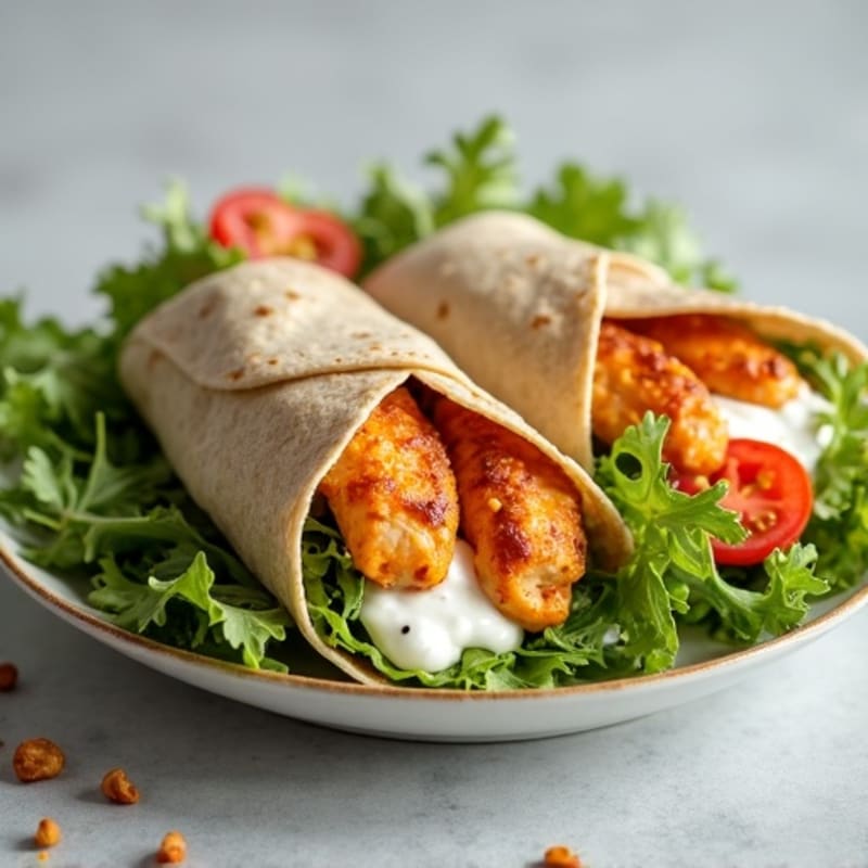 Creamy Buffalo Chicken Wrap with Fresh Greens