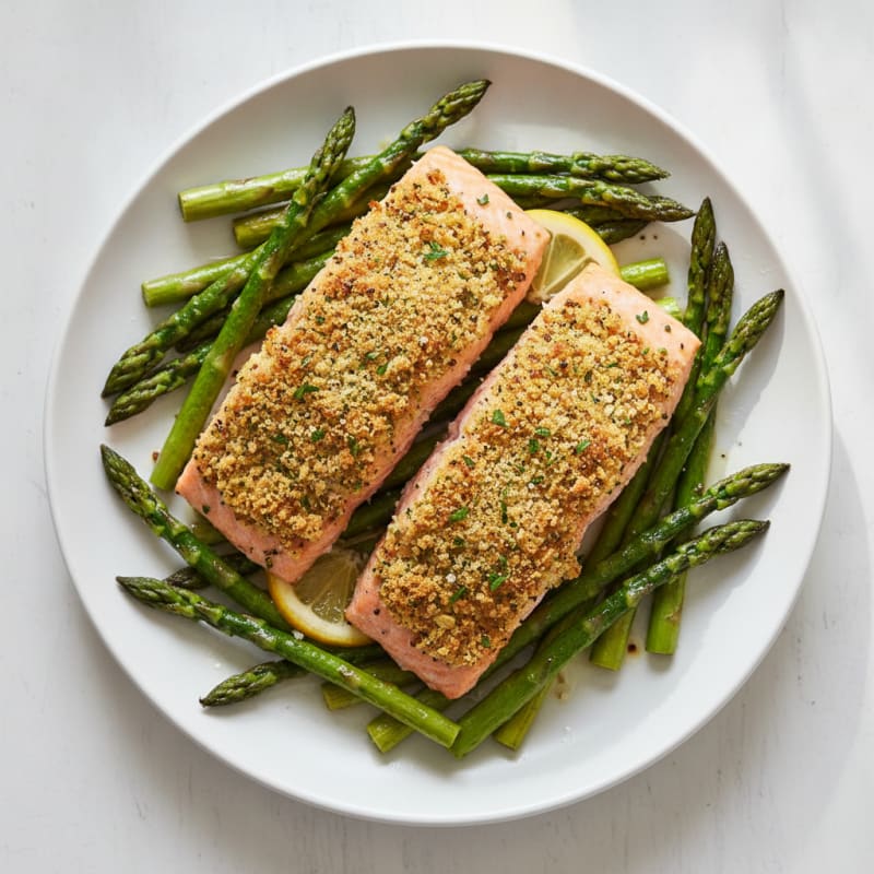Herb-Crusted Salmon with Roasted Asparagus