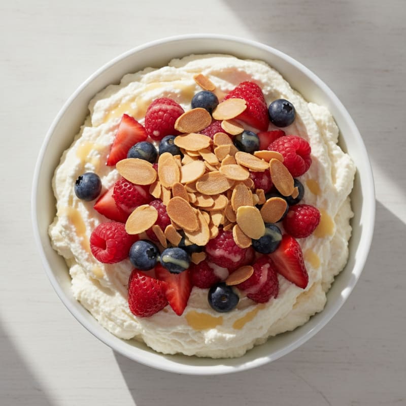 Greek Yogurt Protein Mousse with Mixed Berries