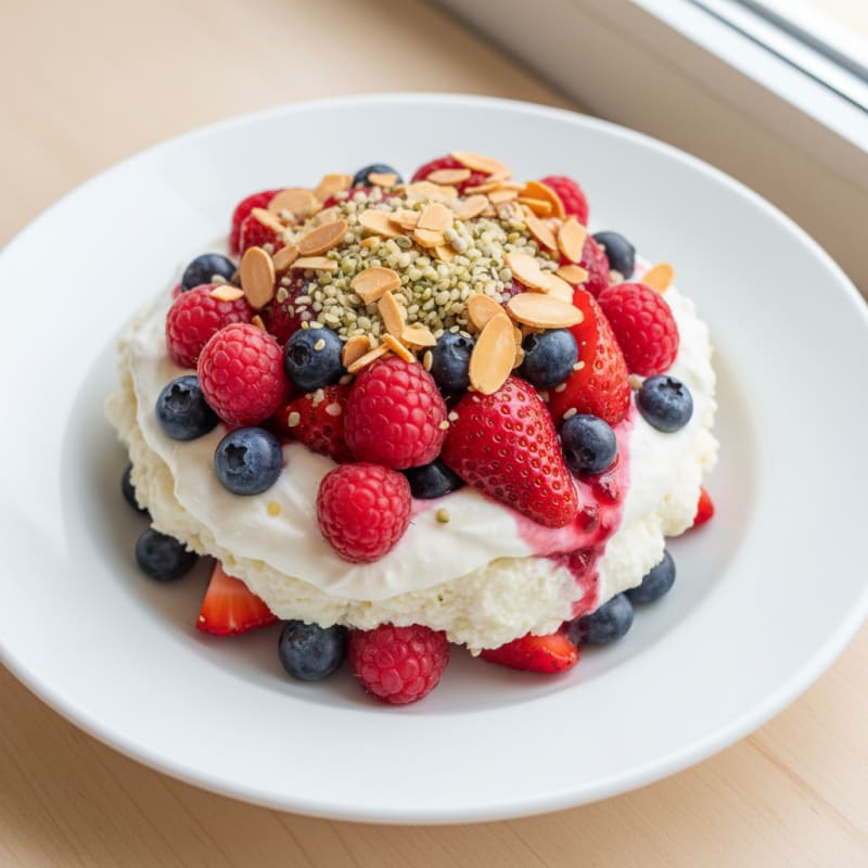 Greek Yogurt Protein Parfait with Mixed Berries