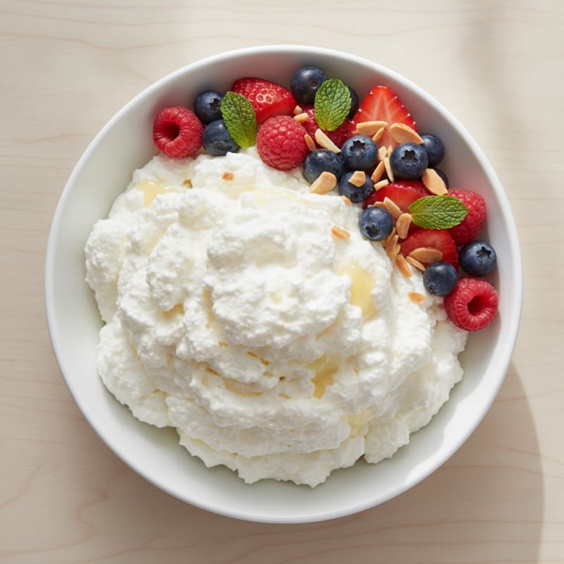 Greek Yogurt Protein Mousse with Mixed Berries