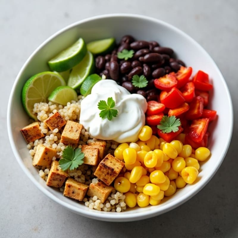 Cilantro-Lime Black Bean Bowl with Roasted Corn