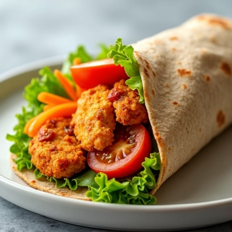 Crispy Buffalo Chicken Wrap with Fresh Veggies