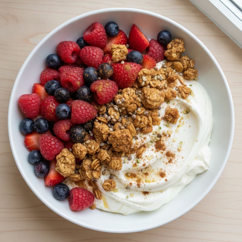 Honey-Vanilla Yogurt Berry Granola Bowl