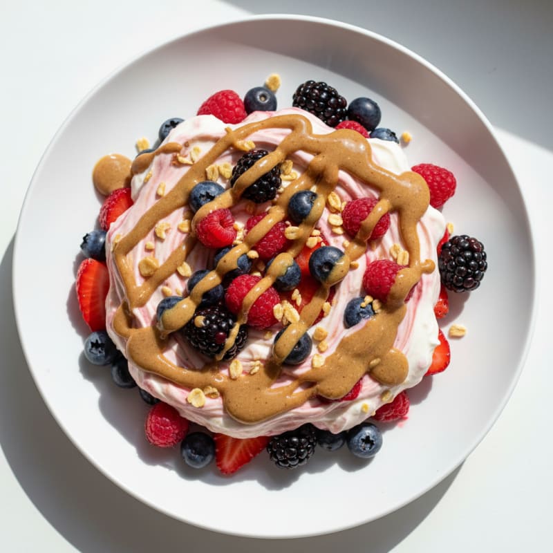 Silky Greek Yogurt Protein Mousse with Mixed Berries