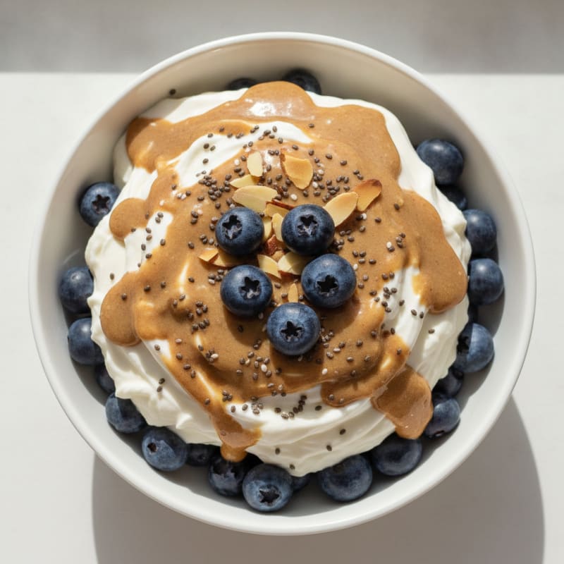 Greek Yogurt Protein Parfait with Berries and Almond Butter