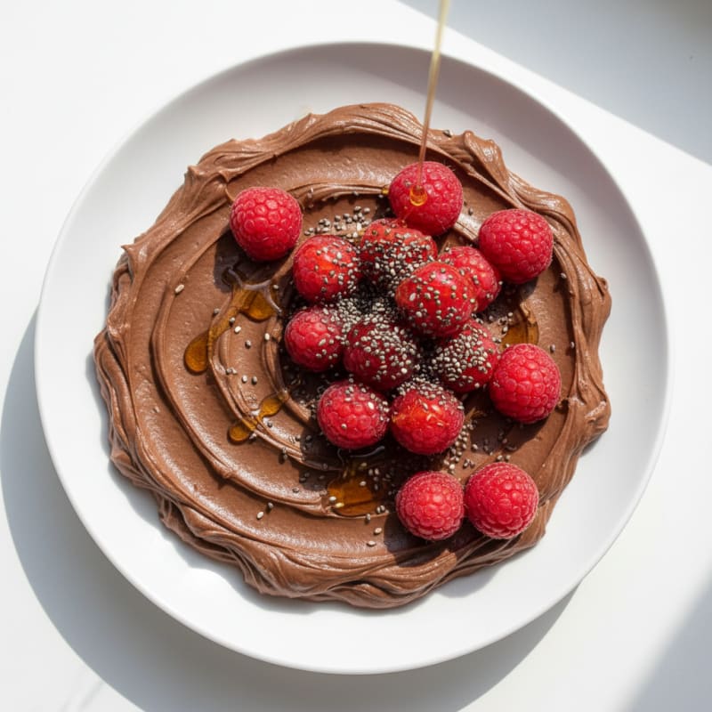 Silky Chocolate Protein Pudding with Berries