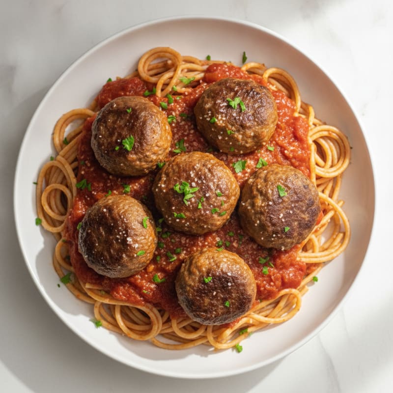 Classic Beef Meatballs with Marinara Pasta