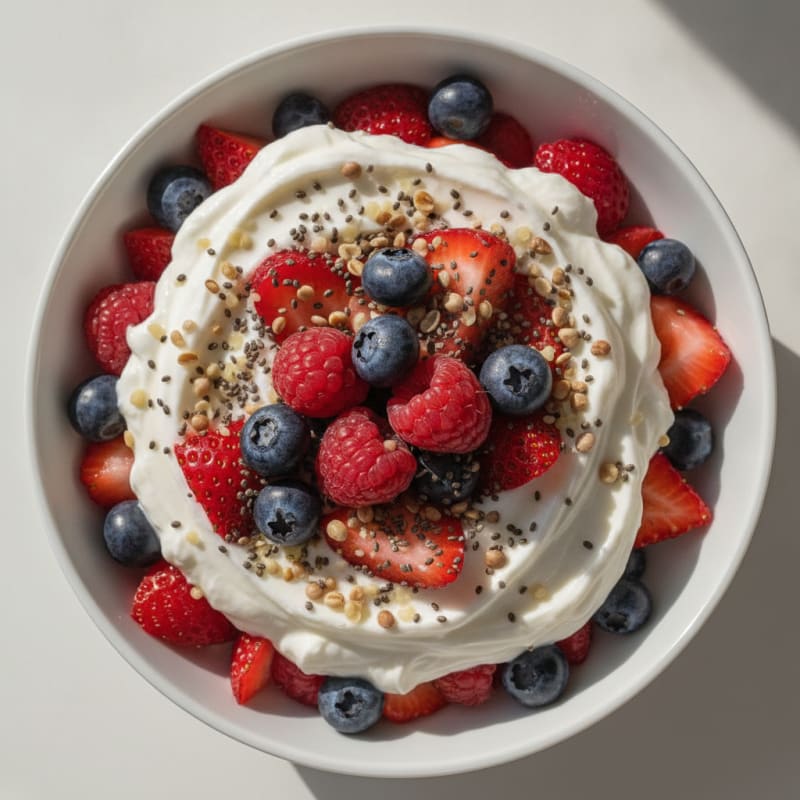 Greek Yogurt Protein Parfait with Mixed Berries